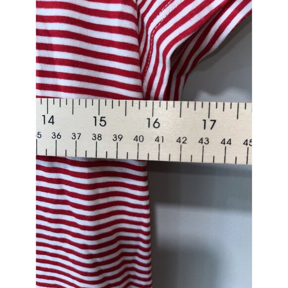 Knit Red & White Stripe Crossover Romper Medium - Picture 4 of 7